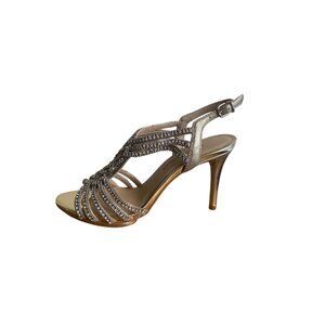 Antonio Melani Marnee Sandals 9M Strappy Rhinestone Slingback Leather Upper NEW